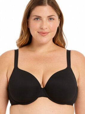 Lane Bryant Cacique Bra Lightly Lined T Shirt Cotton Blend Size 38C Black